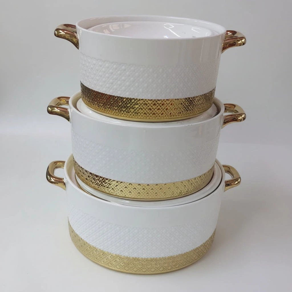 Ceramic Casserole Serving Dish Set 3 Pieces with Lids Ceramic serving dish Serving Platters