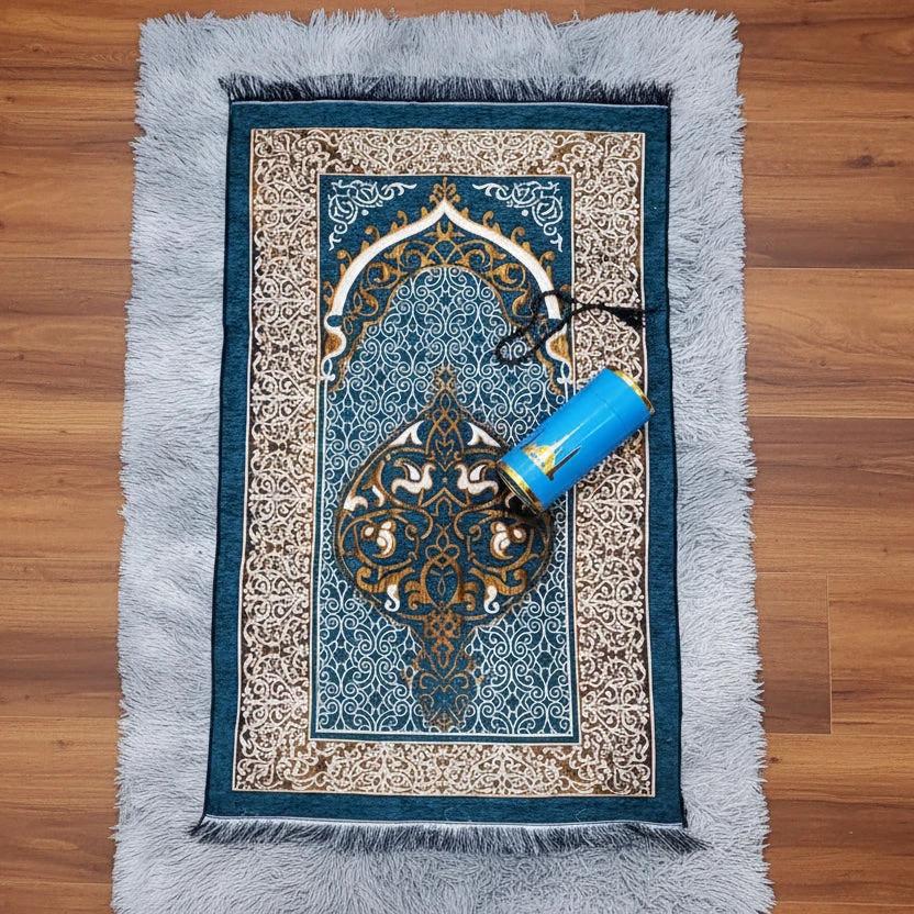 3 in 1 Portable Prayer Mat Set with Tasbih and Storage Cylinder Prayer mat Religious Items