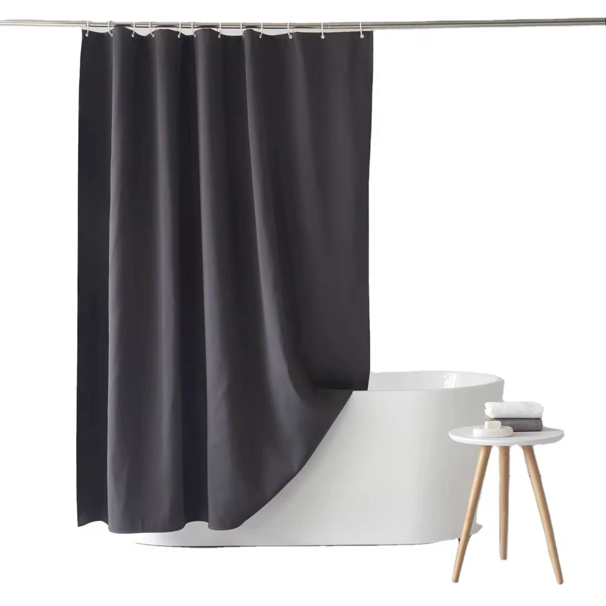 Waterproof Shower Curtain with Hooks – 180x200cm PEVA Bathroom Curtain