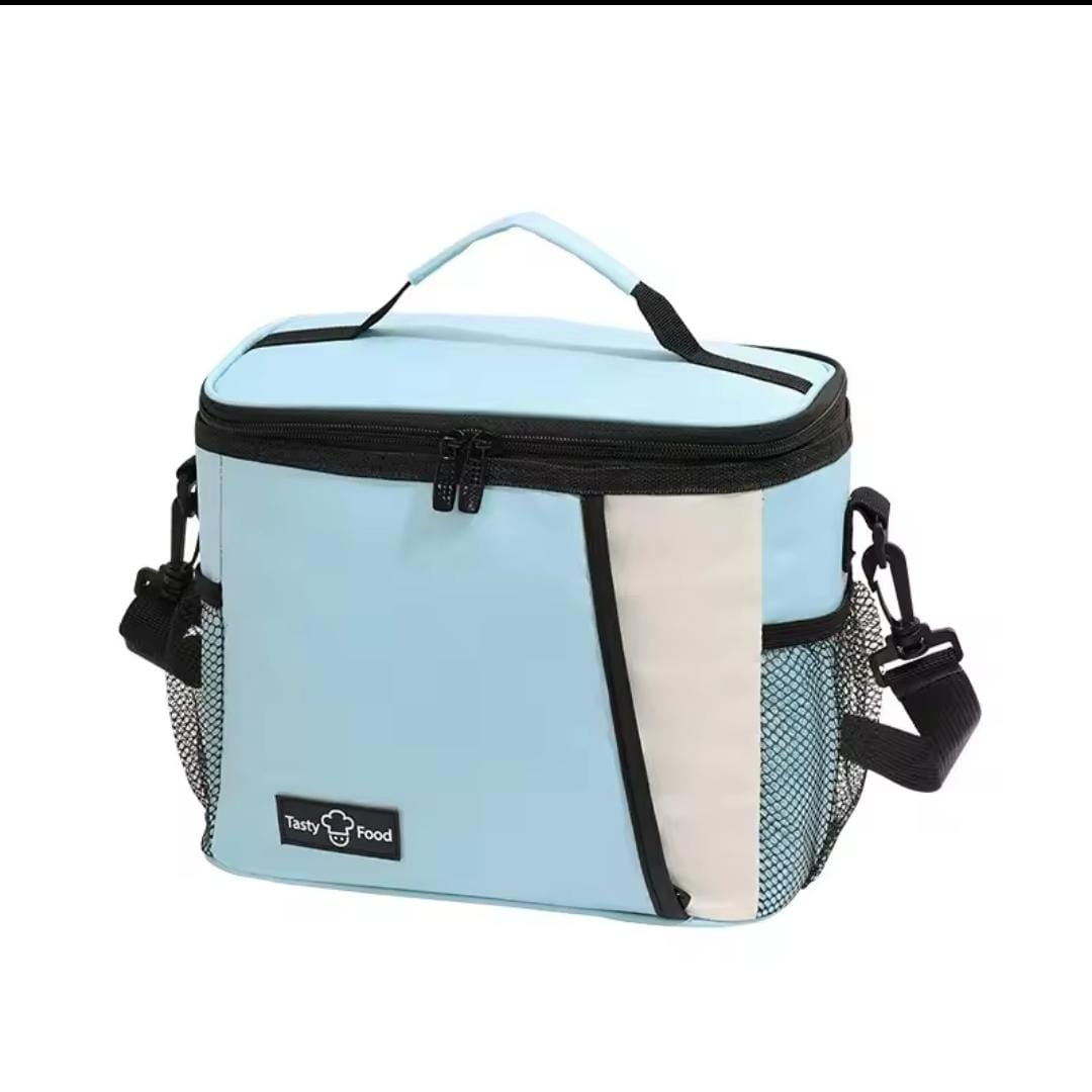 Insulated Lunch Bag with Shoulder Strap – 25x17.5x20cm | Black, Navy Blue, Grey & Light Blue