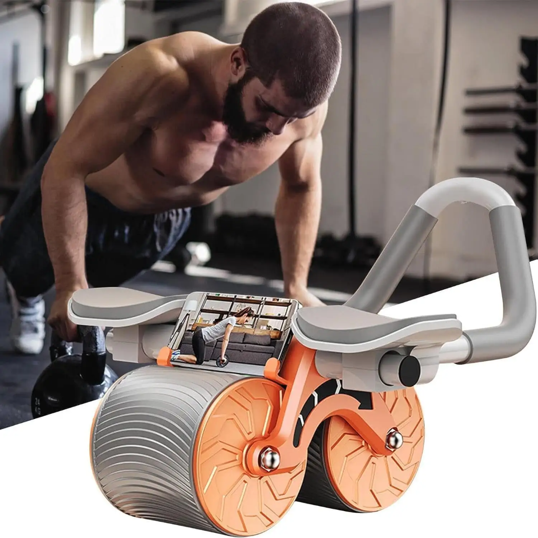 Intelligent Belly Trimmer Wheel Auto Rebound Ab Roller for Flat Tummy & Core Strength.