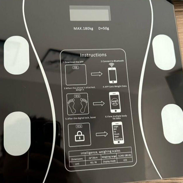 Intelligent Bluetooth BMI Body Weighing Scale with Body Fat and Water Content Testing