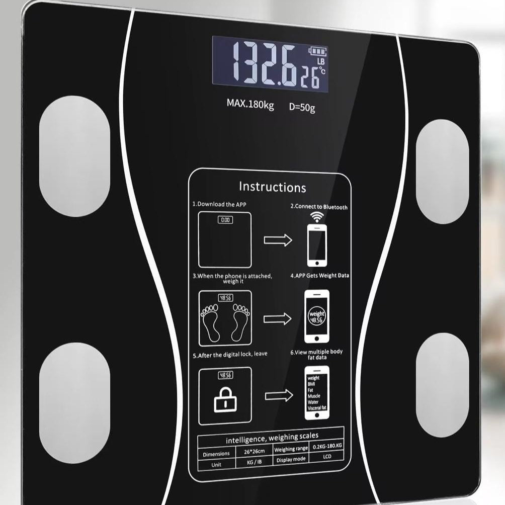 Intelligent Bluetooth BMI Body Weighing Scale with Body Fat and Water Content Testing