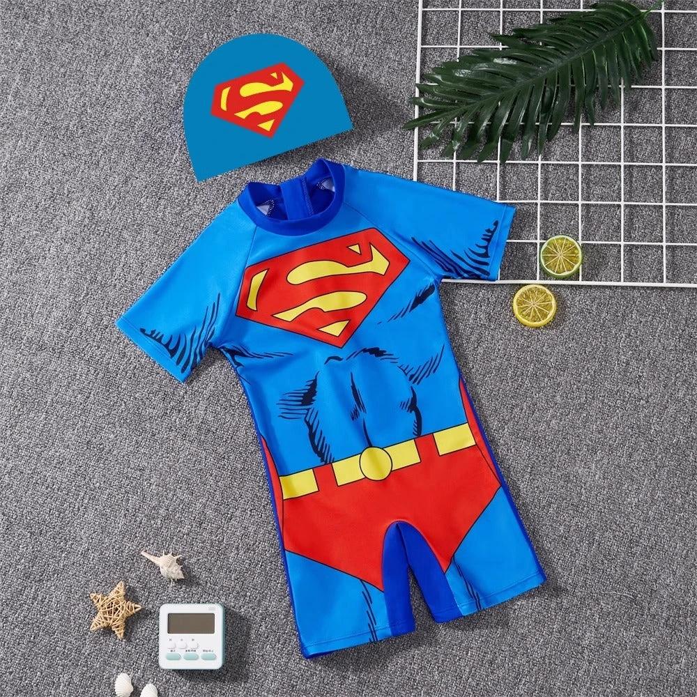 Kids Cartoon Themed Swimming Costumes with Cap Clothing & Accessories Baby & Toddler Swimwear