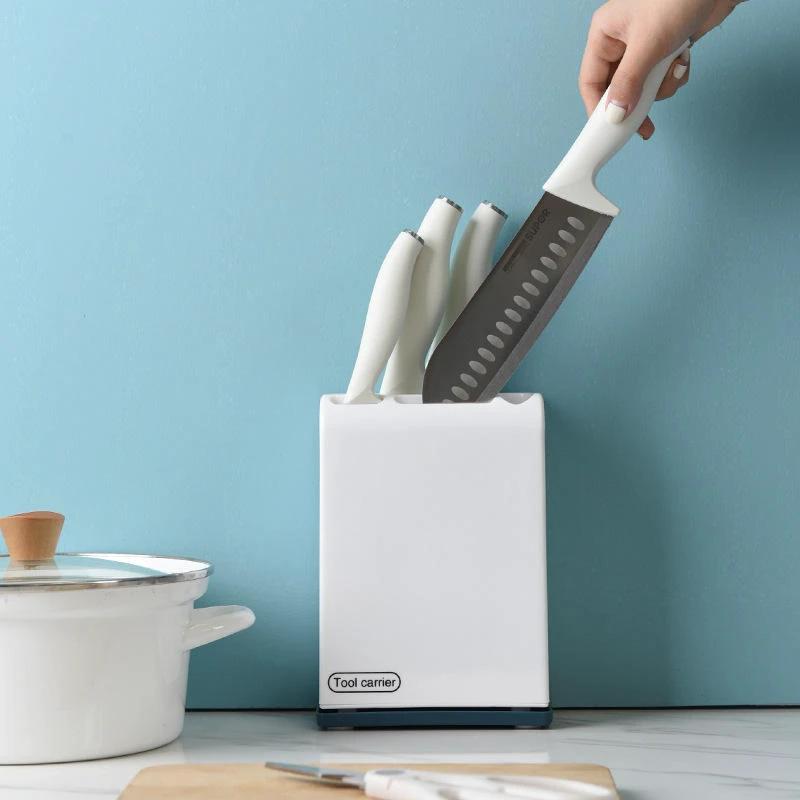 Kitchen Cutlery Organizer Tableware Drainer PP+TPR Material Available in Blue and White Utensils Kitchen Organizers