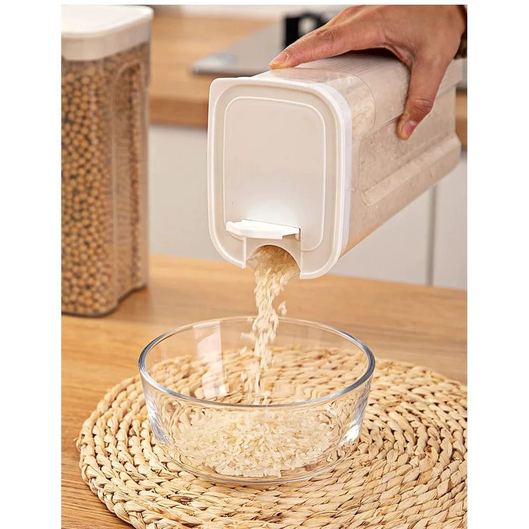 Kitchen Transparent Sealed Jar – Plastic Grain Storage Container with Airtight Lid