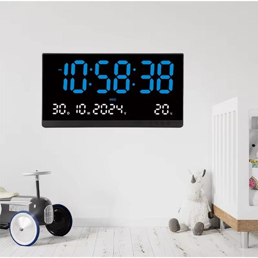 LED Digital Clock with Alarm, Date, and Temperature Display