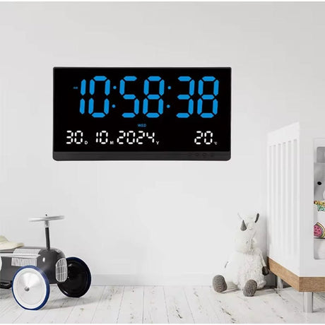 LED Digital Clock with Alarm, Date, and Temperature Display
