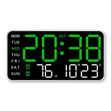 LED Digital Wall Clock – Multifunctional 16-Inch Display with Temperature, Alarm & Timer