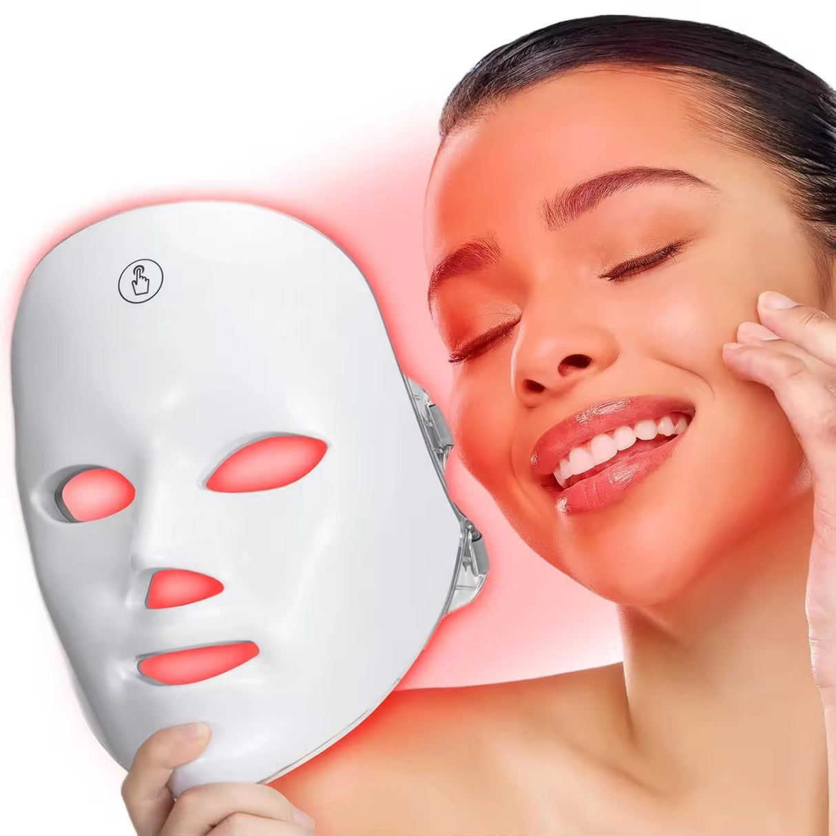 LED Light Therapy Facial Mask – Rechargeable Phototherapy Skin Care Device (24×19 cm)