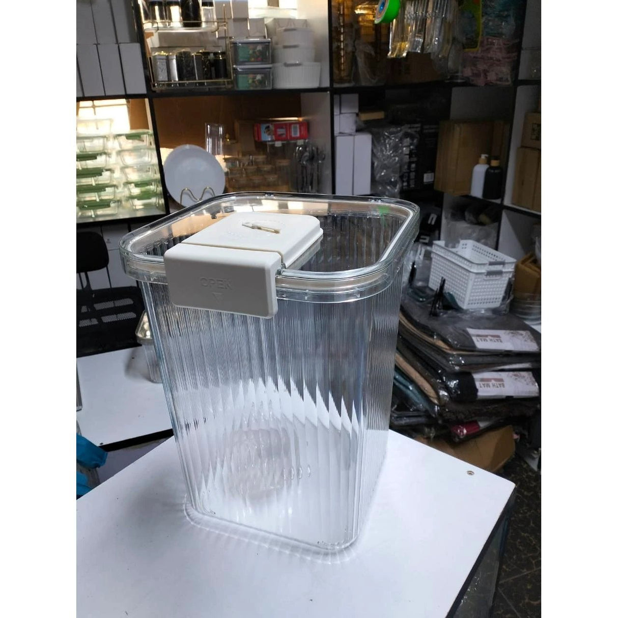 Large Acrylic Cereal Storage Container Airtight with Measuring Cup food storage Food Storage Containers