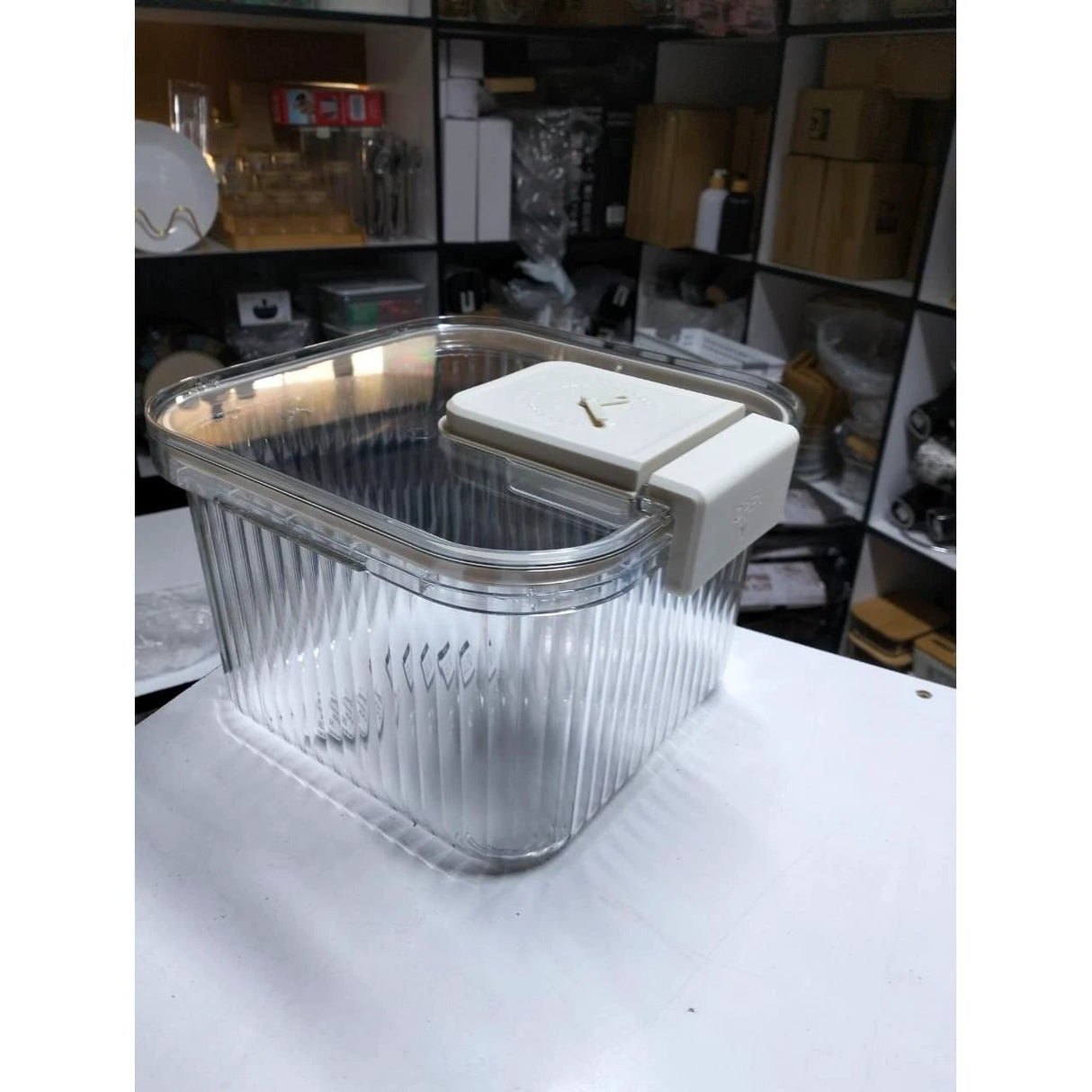 Large Acrylic Cereal Storage Container Airtight with Measuring Cup food storage Food Storage Containers