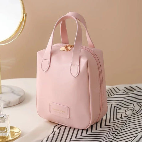 Large Capacity PU Leather Durable Makeup Toiletries Travel Essentials Bag