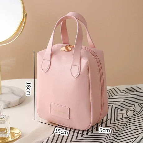 Large Capacity PU Leather Durable Makeup Toiletries Travel Essentials Bag