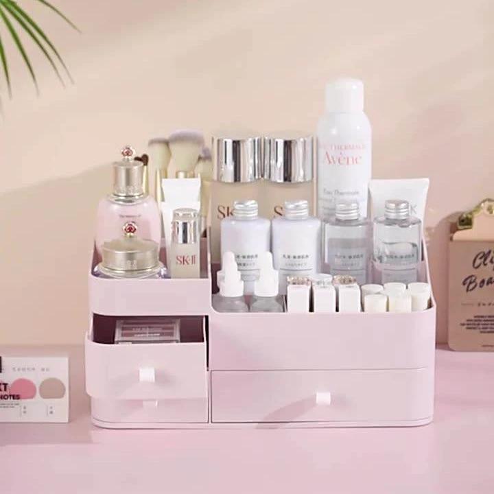 Large Capacity Plastic Makeup Organizer | Expandable Drawers for Increased Storage Storage and organization Household Storage Caddies