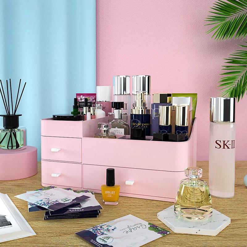 Large Capacity Plastic Makeup Organizer | Expandable Drawers for Increased Storage Storage and organization Household Storage Caddies