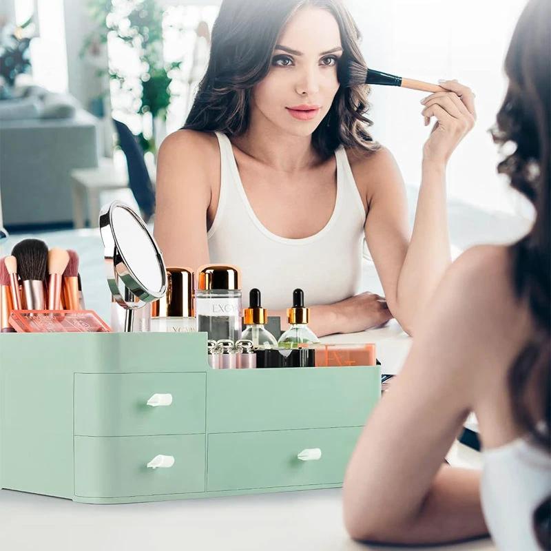 Large Capacity Plastic Makeup Organizer | Expandable Drawers for Increased Storage Storage and organization Household Storage Caddies