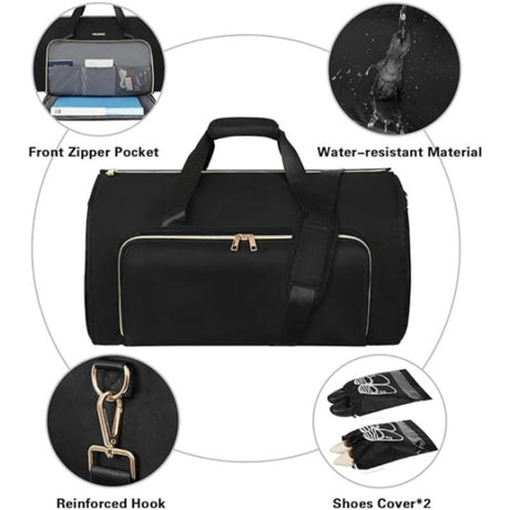 Large Convertible Travel Bag Oxford Waterproof Black