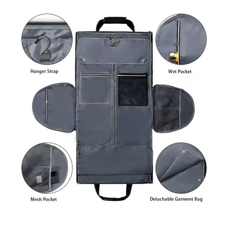 Large Convertible Travel Bag Oxford Waterproof Black