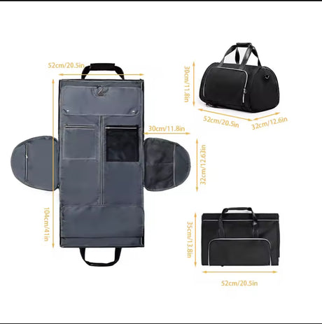 Large Convertible Travel Bag Oxford Waterproof Black