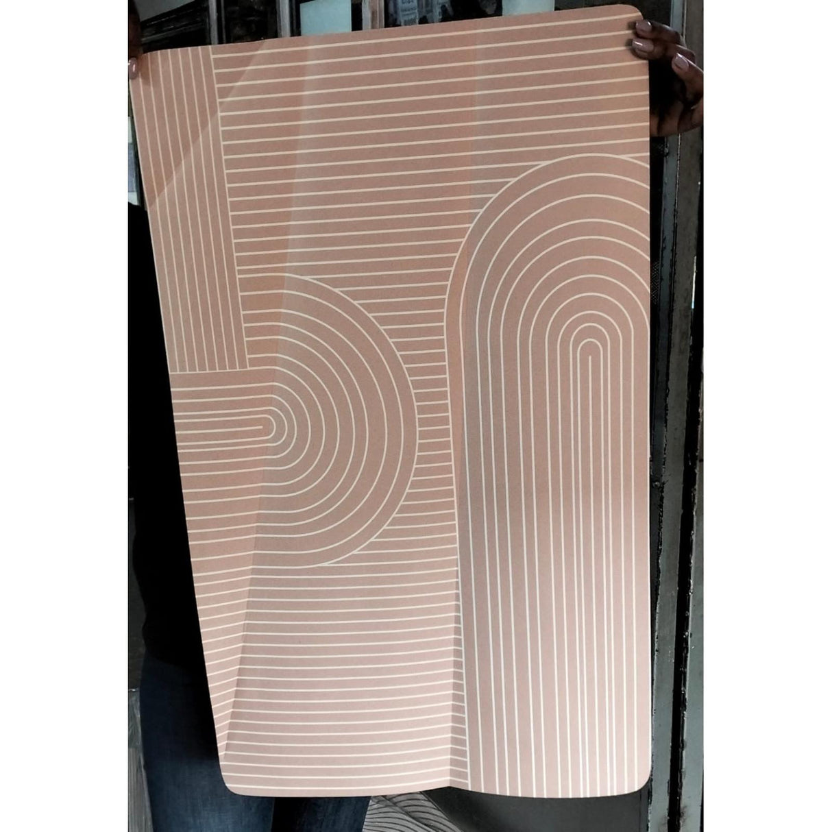 Large Geometric Pattern Door/Bath Mat – 50x80cm Anti-Slip with Rubber Bottom