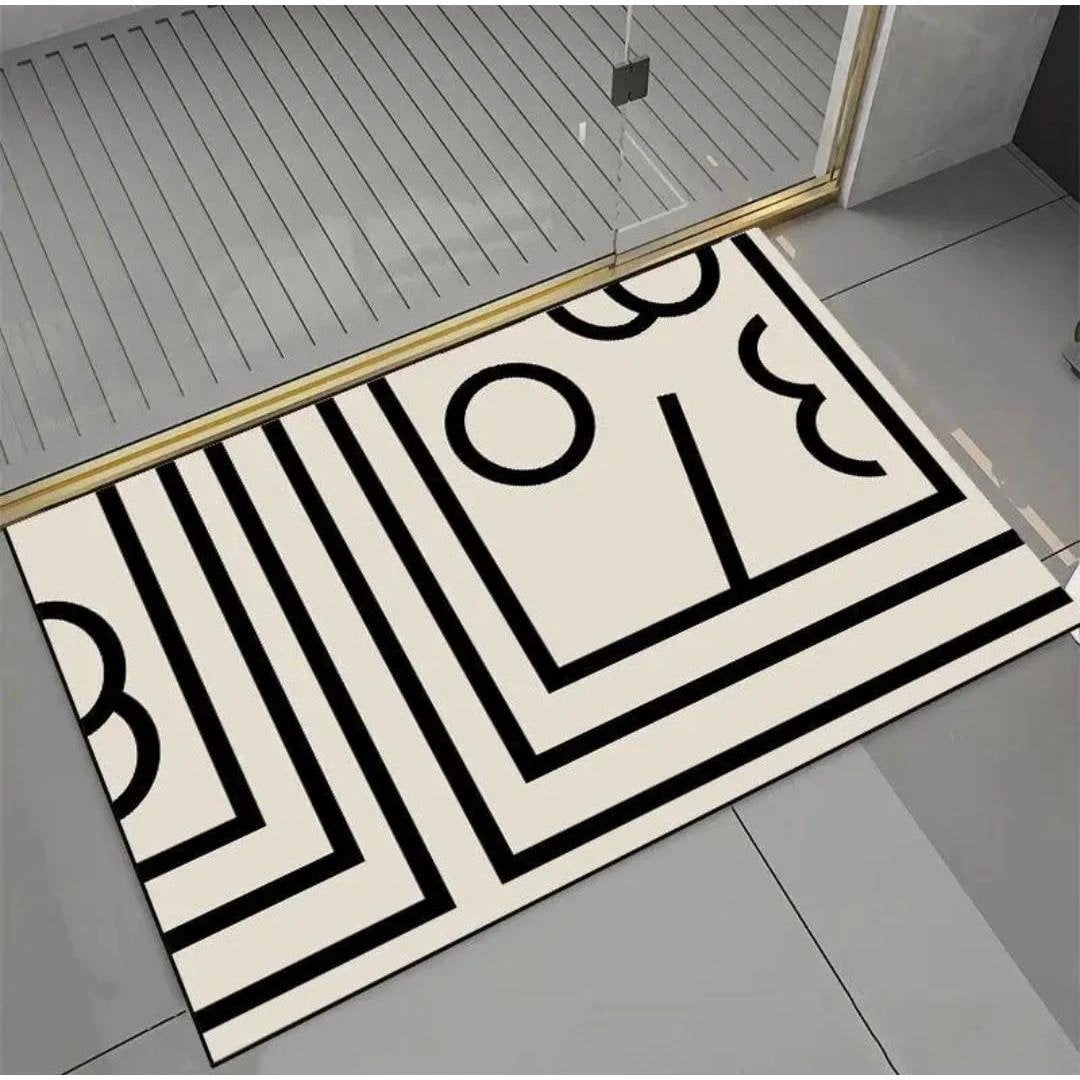 Large Geometric Pattern Door/Bath Mat – 50x80cm Anti-Slip with Rubber Bottom Bath Mats Bath Mats & Rugs