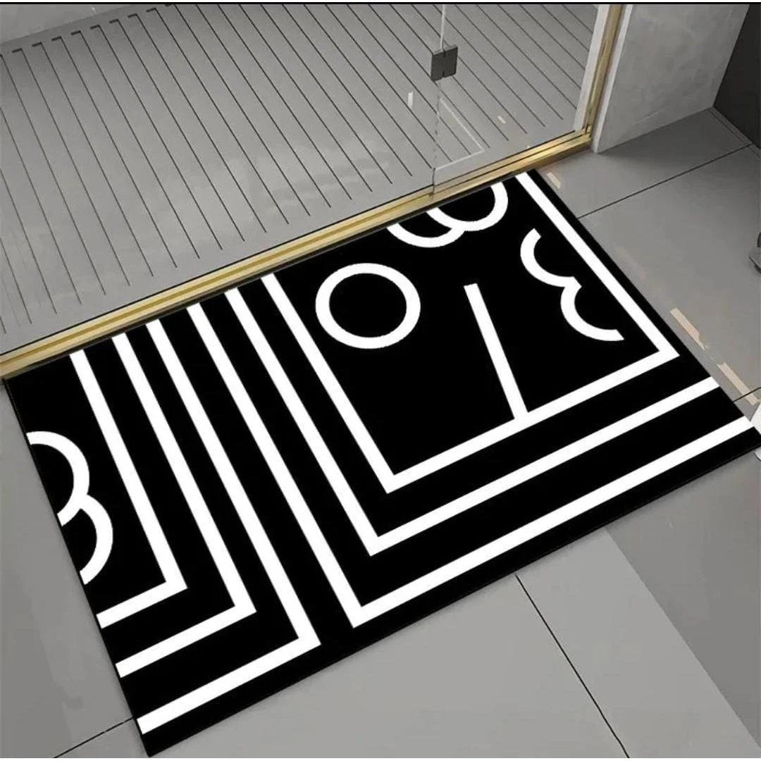 Large Geometric Pattern Door/Bath Mat – 50x80cm Anti-Slip with Rubber Bottom Bath Mats Bath Mats & Rugs