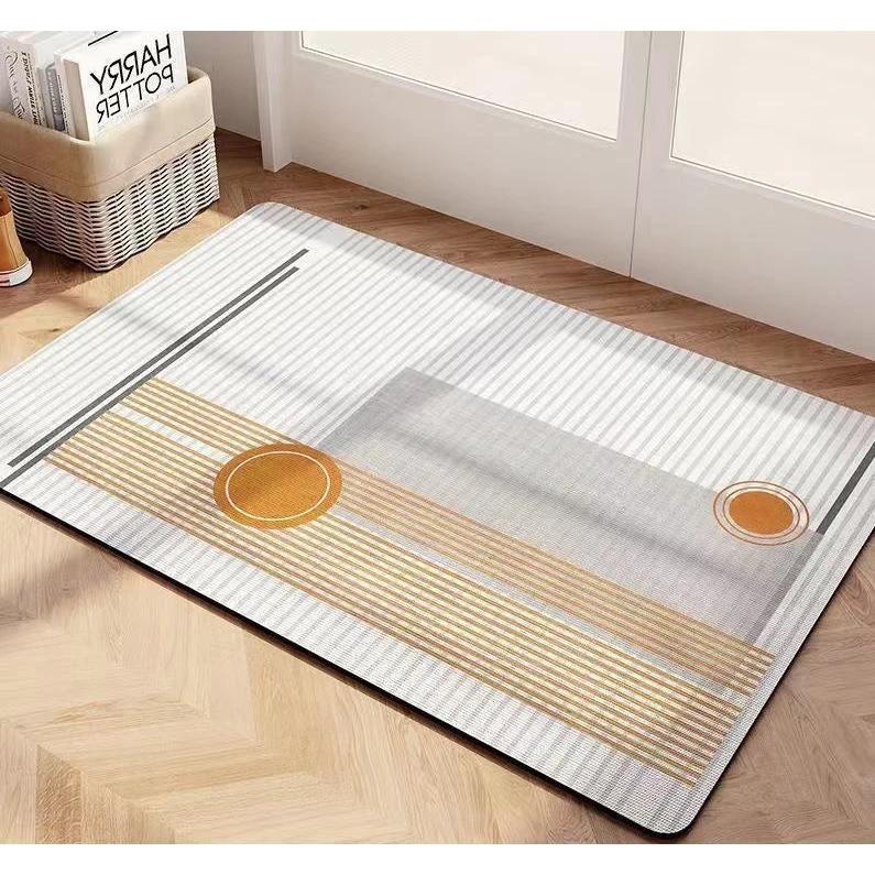 Large Geometric Pattern Door/Bath Mat – 50x80cm Anti-Slip with Rubber Bottom Bath Mats Bath Mats & Rugs