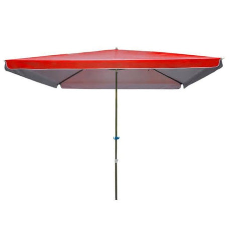 Large Rectangular Outdoor Umbrellas 2.5m x 1.9m, Red & Blue