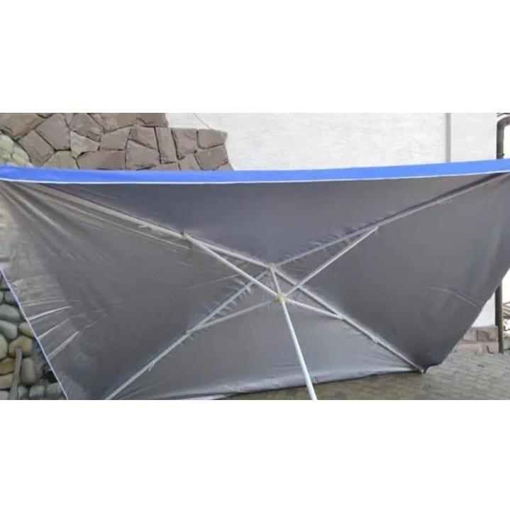 Large Rectangular Outdoor Umbrellas 2.5m x 1.9m, Red & Blue