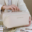 Large Women’s PU Leather Cosmetic Bag | Portable Makeup & Toiletries Organizer