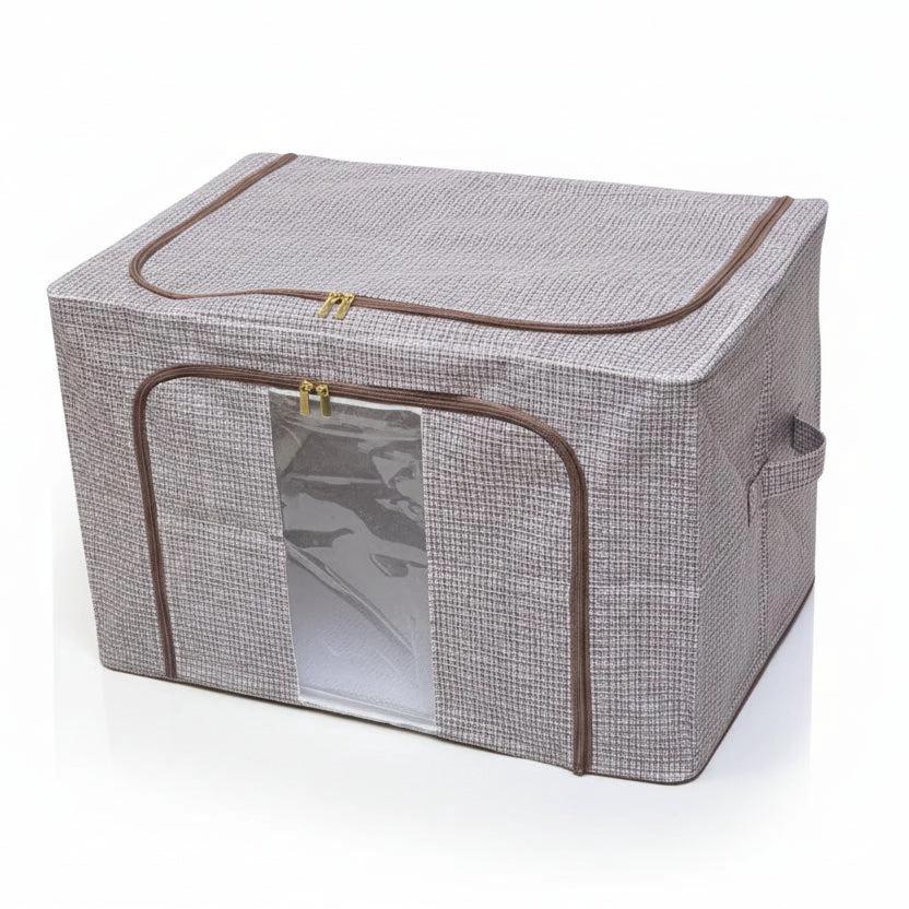 Largest Capacity Zipper Foldable Storage Box with Visible Window – 60 × 40 × 42 cm Bedroom Storage Household Storage Bags