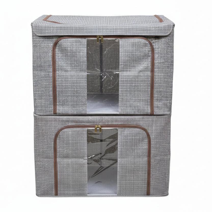 Largest Capacity Zipper Foldable Storage Box with Visible Window – 60 × 40 × 42 cm Bedroom Storage Household Storage Bags