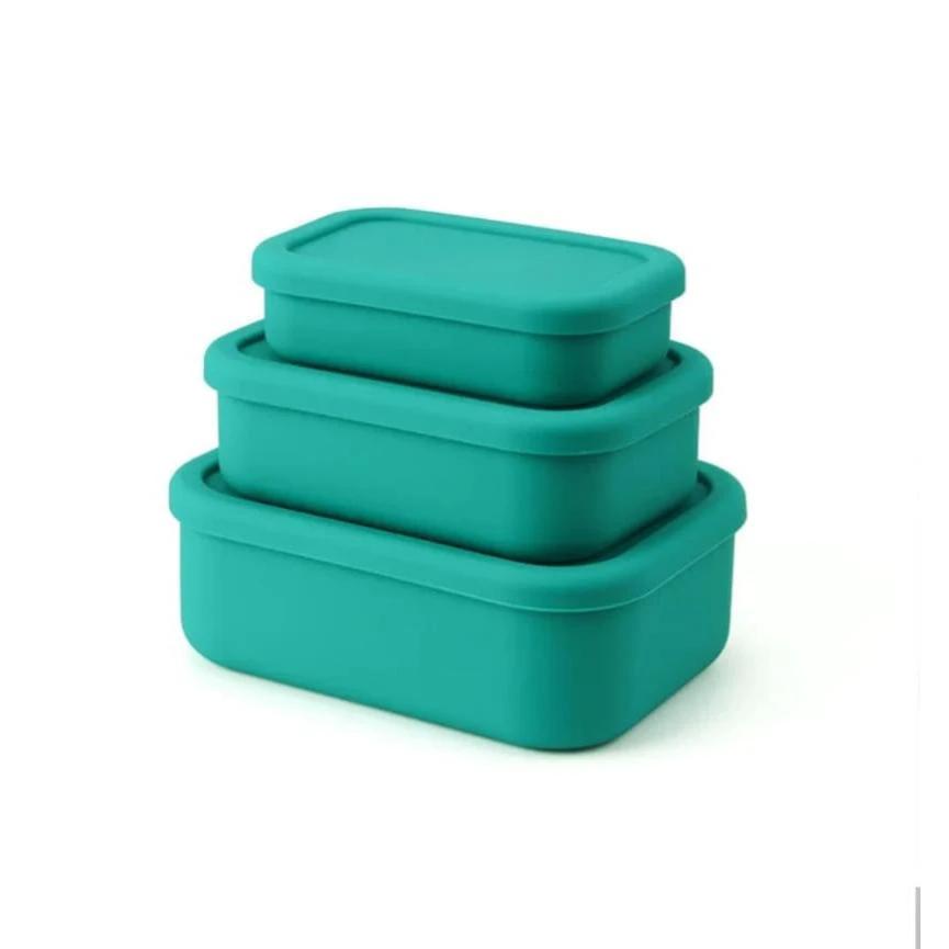 Leak Proof Food Grade Silicone Lunch Box Set 3pcs Lunch box Lunch Box Sets