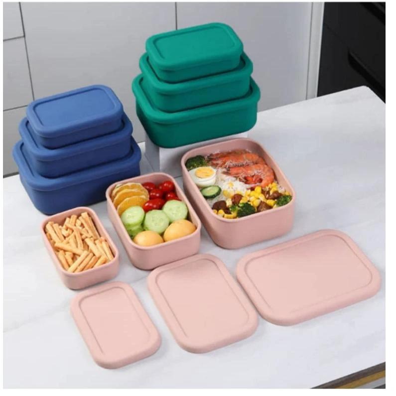 Leak Proof Food Grade Silicone Lunch Box Set 3pcs Lunch box Lunch Box Sets