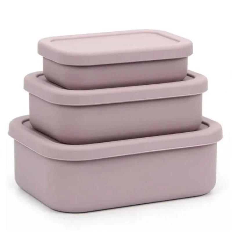 Leak Proof Food Grade Silicone Lunch Box Set 3pcs Lunch box Lunch Box Sets