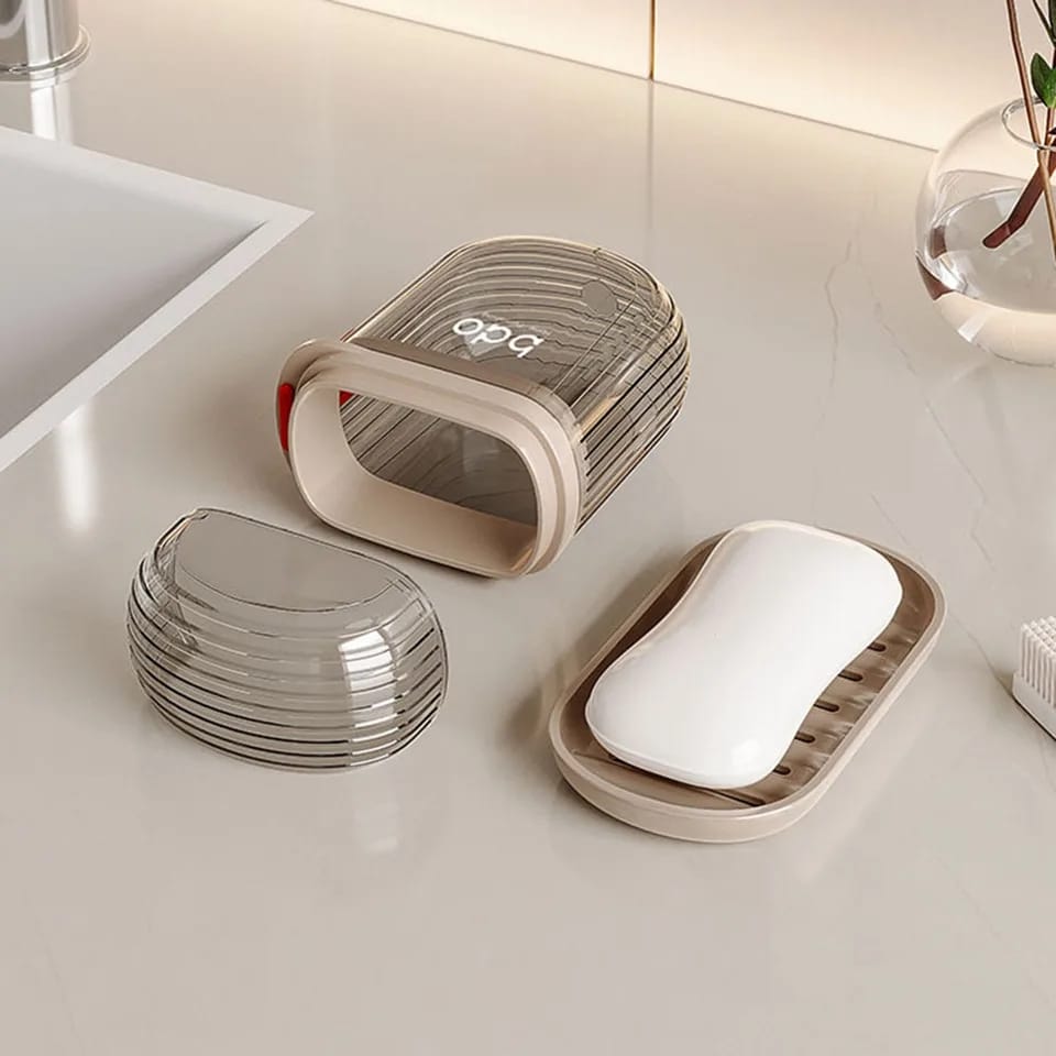 Leak-Proof Sealed Travel Soap Holder with Drain Lid