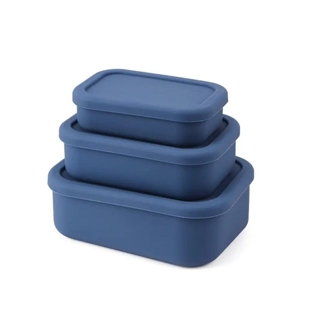 Leak Proof Silicone Lunch Box Set Food Grade Microwave and Dishwasher Safe
