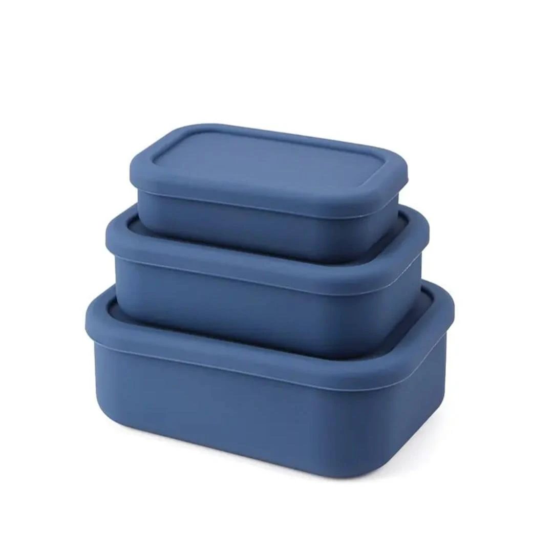 Leak Proof Silicone Lunch Box Set Food Grade Microwave and Dishwasher Safe storage containers Lunch Containers