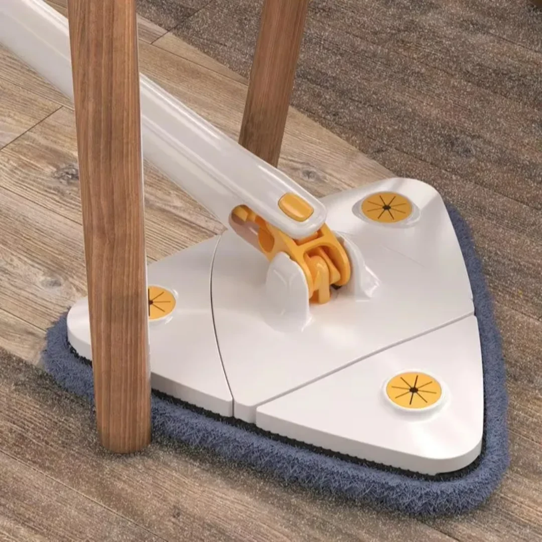 Long Handle Triangular Twist Mop 360° Rotating Cleaning Mop for Corners & Hard to Reach Areas Cleaning Supplies Mops