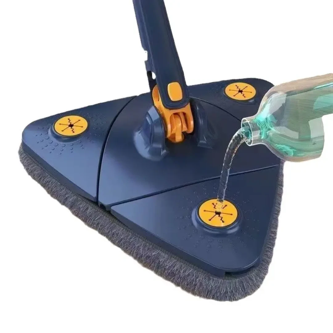 Long Handle Triangular Twist Mop 360° Rotating Cleaning Mop for Corners & Hard to Reach Areas Cleaning Supplies Mops