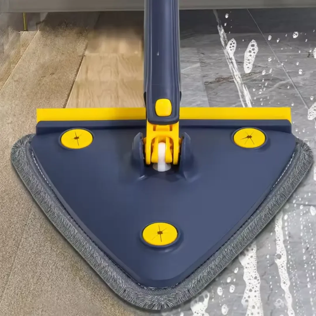 Long Handle Triangular Twist Mop 360° Rotating Cleaning Mop for Corners & Hard to Reach Areas Cleaning Supplies Mops