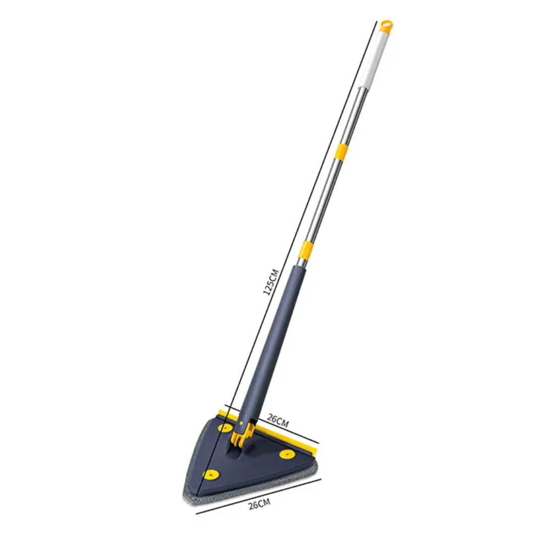 Long Handle Triangular Twist Mop 360° Rotating Cleaning Mop for Corners & Hard to Reach Areas