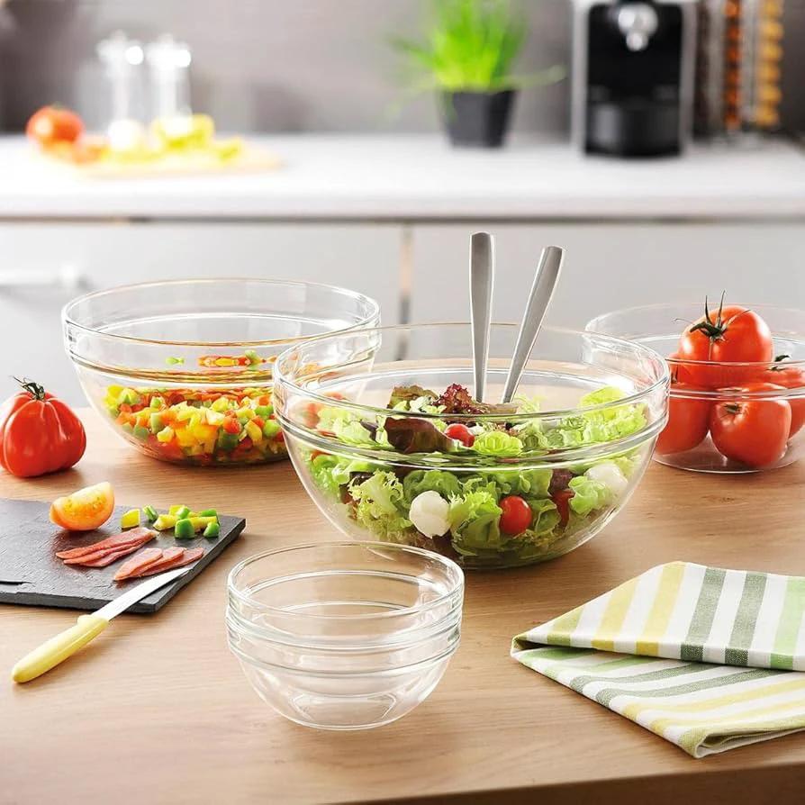 Luminarc Stackable Mixing Bowls | Tempered Glass Bowls in 26cm & 23cm | Durable & Heat Resistant Bakeware Mixing Bowls