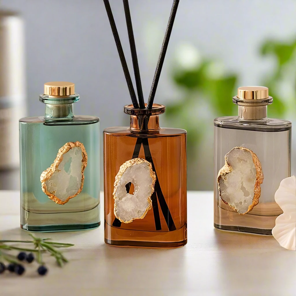 Luxurious Aromatherapy Reed Diffuser 200ml Crystal Bottle French Quatre Scent Home Comfort Appliances Fragrance Oil