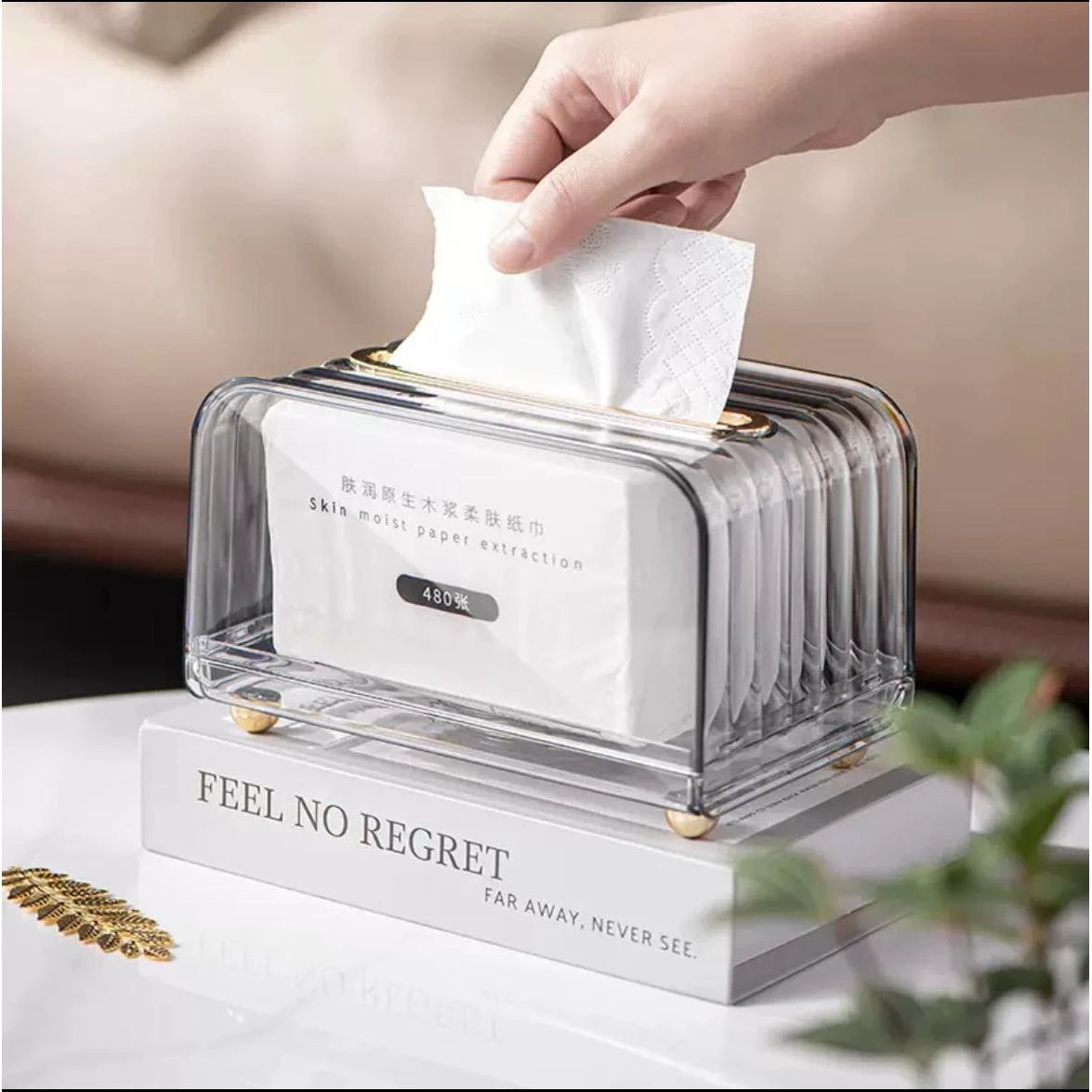 Luxury Clear Serviette Holder Elegant Acrylic Napkin Dispenser. kitchen and dinning Napkin Dispensers