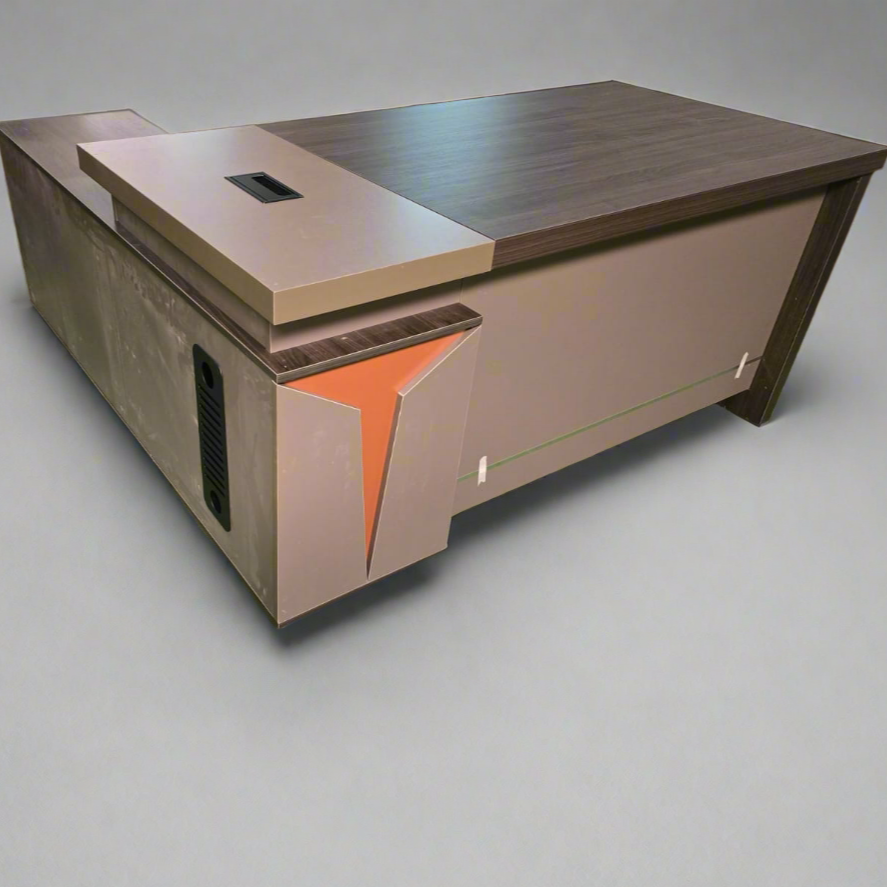 Luxury Executive Office Desk with Modern Design & Storage Cabinet
