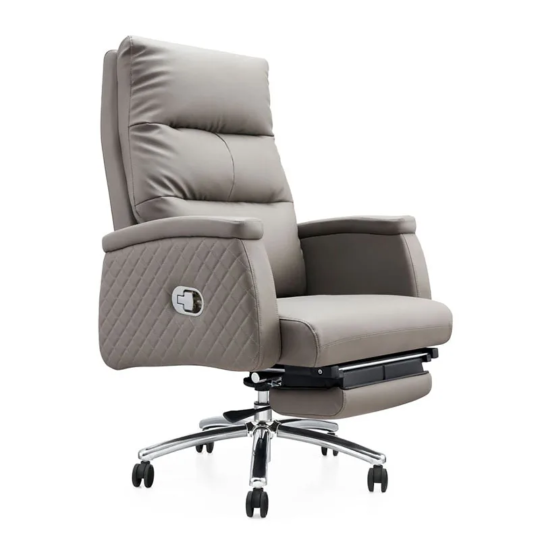 Luxury Executive Reclining Office Chair with Footrest and Wheels – Ergonomic Design