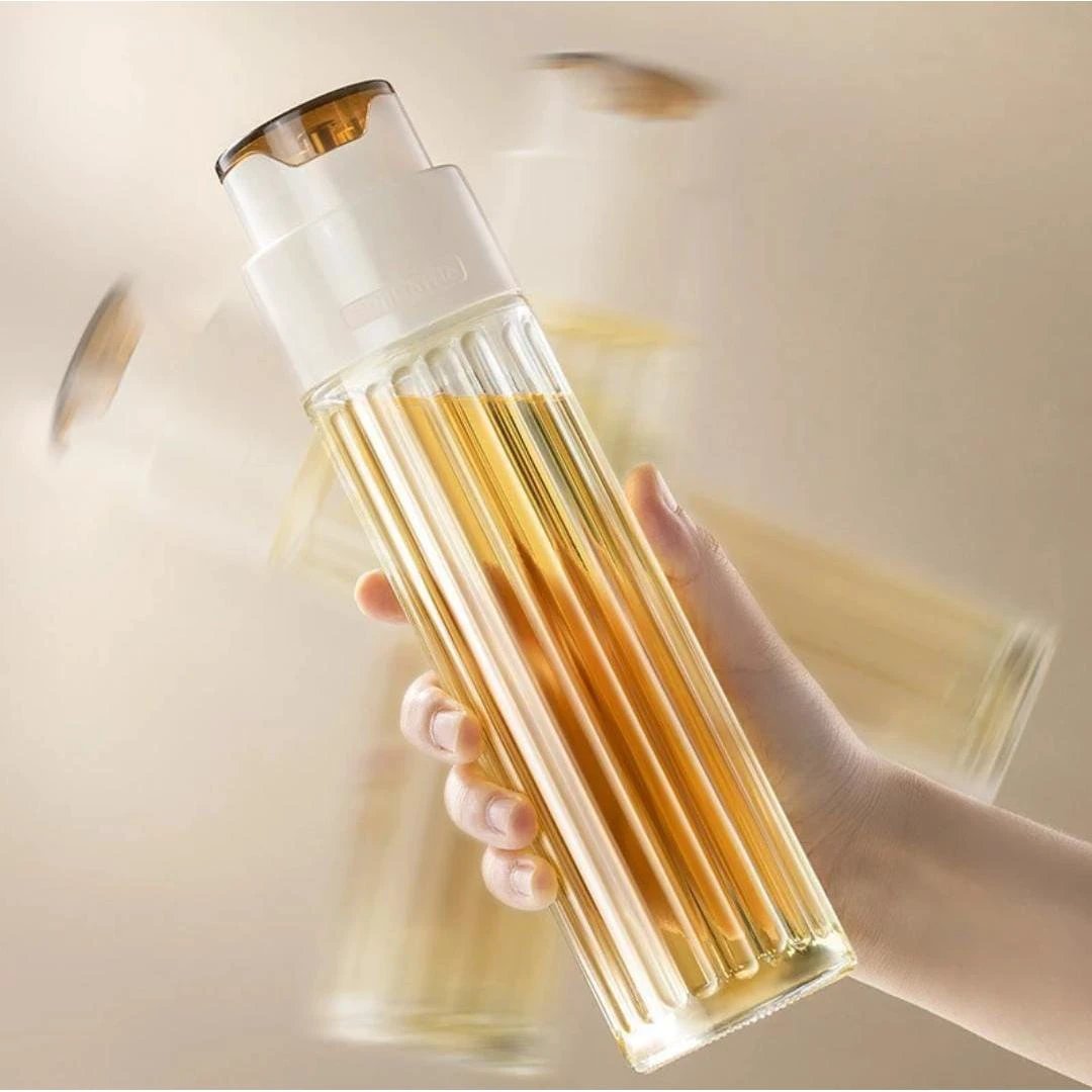 Luxury Glass Oil Jar 500ml, Elegant and Functional Oil Dispenser Storage Containers Oil & Vinegar Dispensers