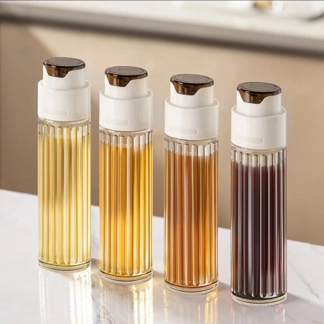 Luxury Glass Oil Jar 500ml, Elegant and Functional Oil Dispenser Storage Containers Oil & Vinegar Dispensers